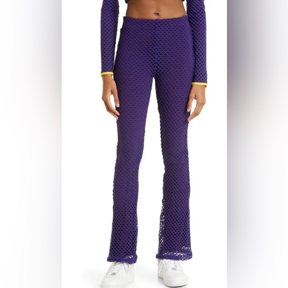 Sammy B Diamond Mesh Bootcut Pants in a navy blue size. XXS